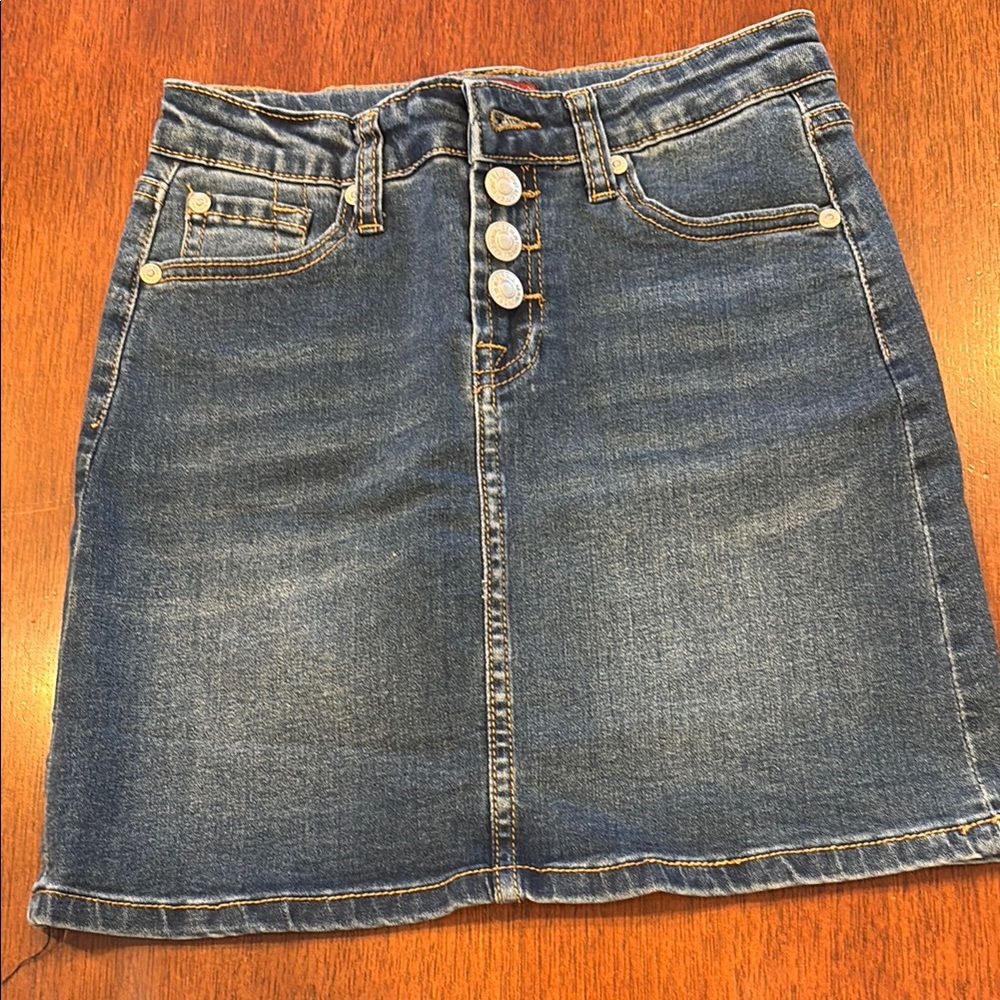 Denim Button-Up Skirt
